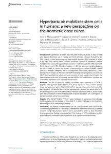 Hyperbaric Air Mobilizes Stem Cells