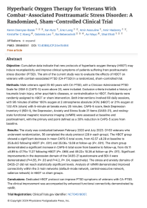 HBOT For Veterans PTSD